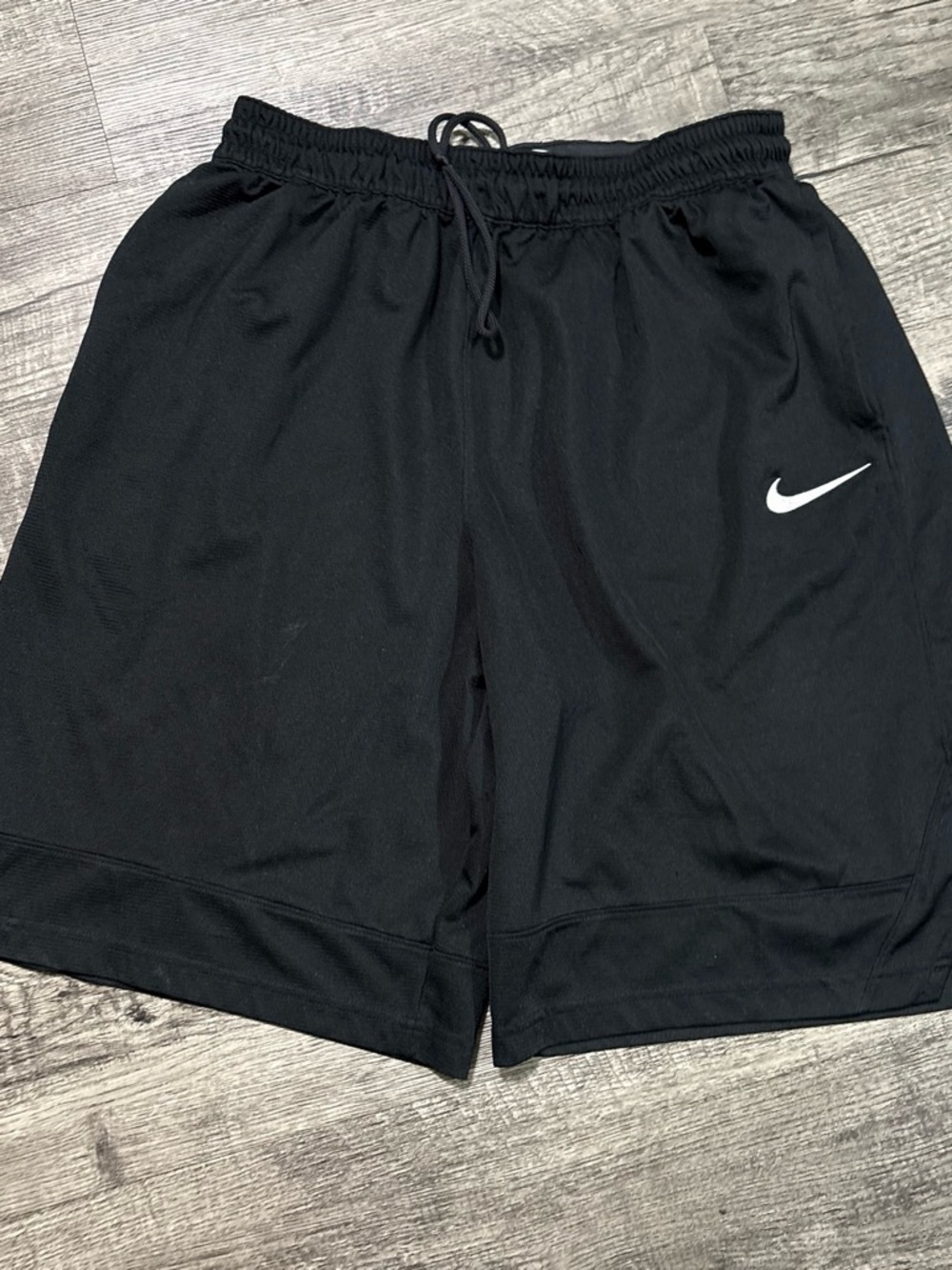 Nike Black Athletic Shorts with White Swoosh